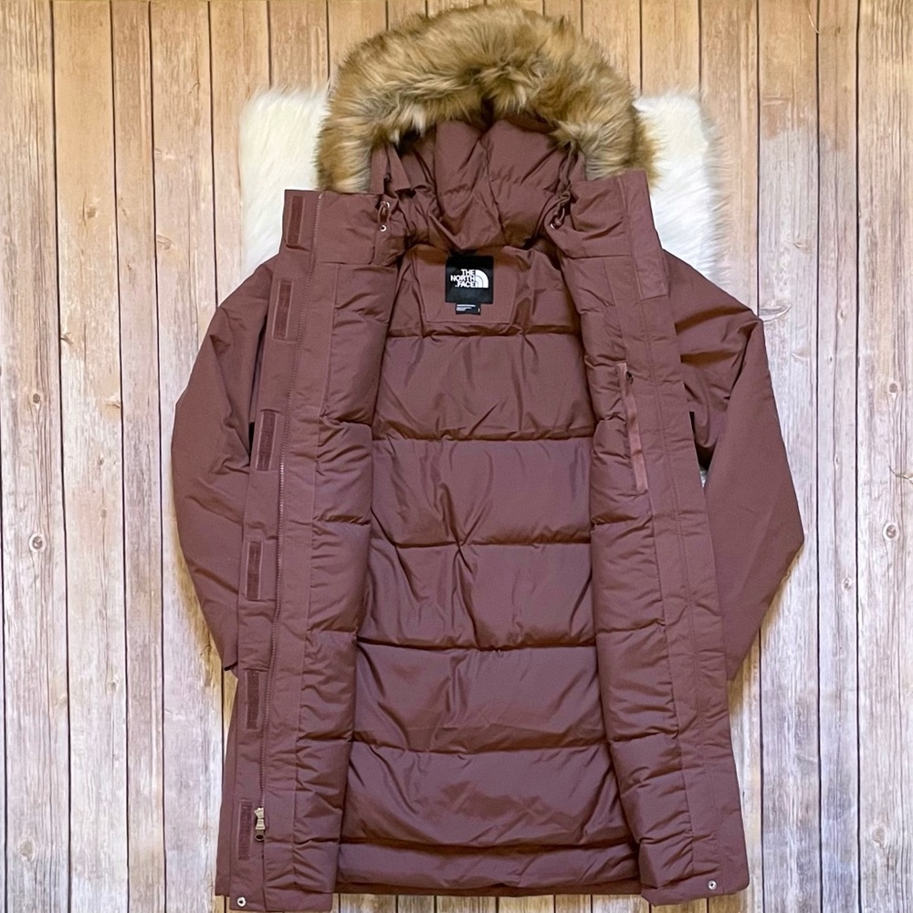 The North Face Women’s Arctic Parka Coat In Marron Purple - Picture 5 of 9
